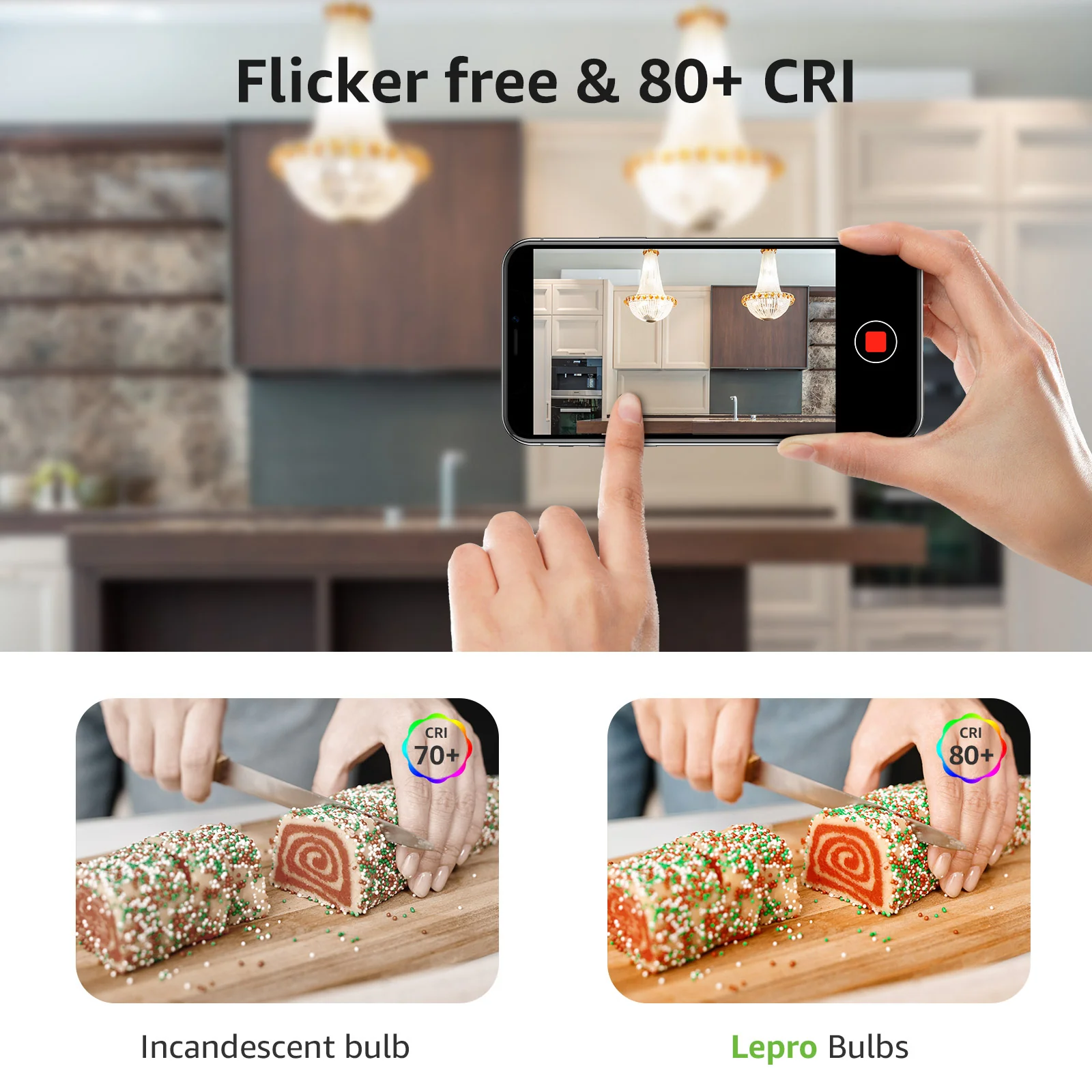 Lepro B11 LED Candelabra Bulbs, E12 Base, 5.5W (40W Equivalent), 500 Lumens, 5000K Daylight, Non-Dimmable - Image 5