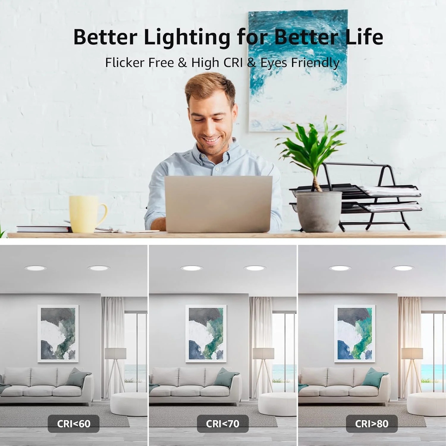 Lepro 6 Pack LED Recessed Lighting Daylight White - Image 4
