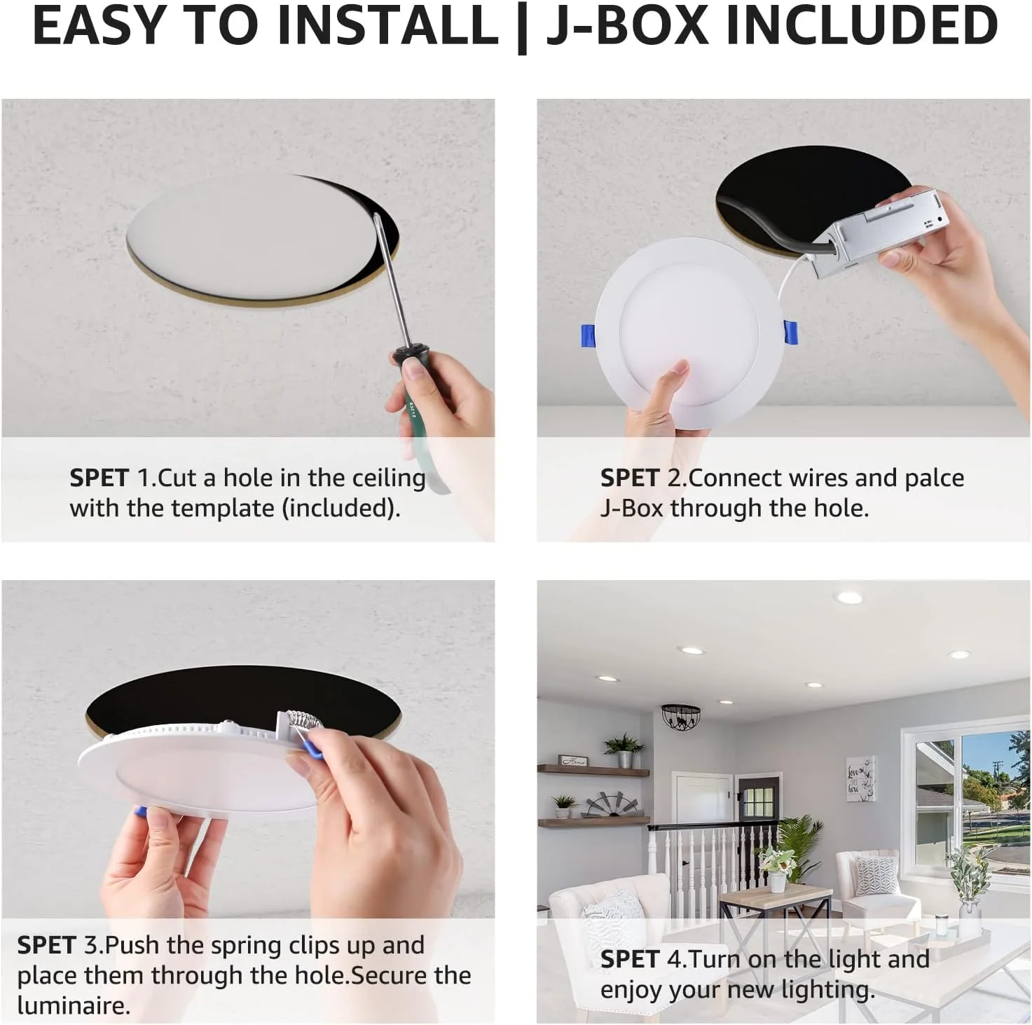 Lepro 6 Pack LED Recessed Lighting Daylight White - Image 5