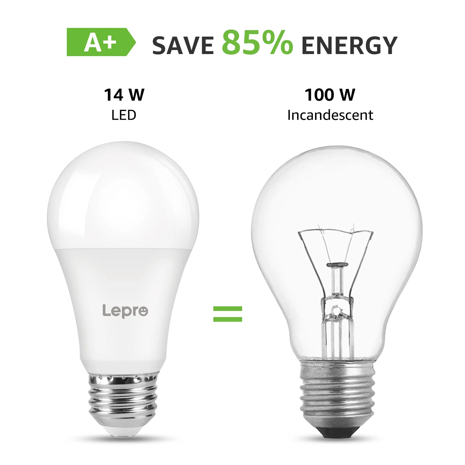 Lepro A19 Dimmable LED Light Bulbs, E26 Base, 14W (100W Equivalent), 1500 Lumens, 2700K Warm White, UL Listed - Image 7