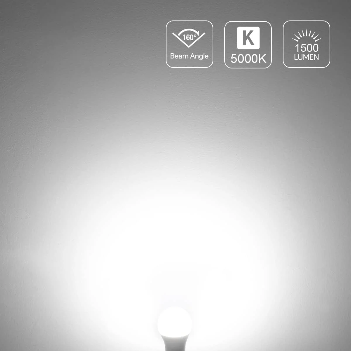 Lepro A19 LED Light Bulb, 5000K Daylight White, 1500 Lumens, E26 Medium Base, Non-Dimmable, 14W (100W Equivalent, Energy Efficiency) - Image 5