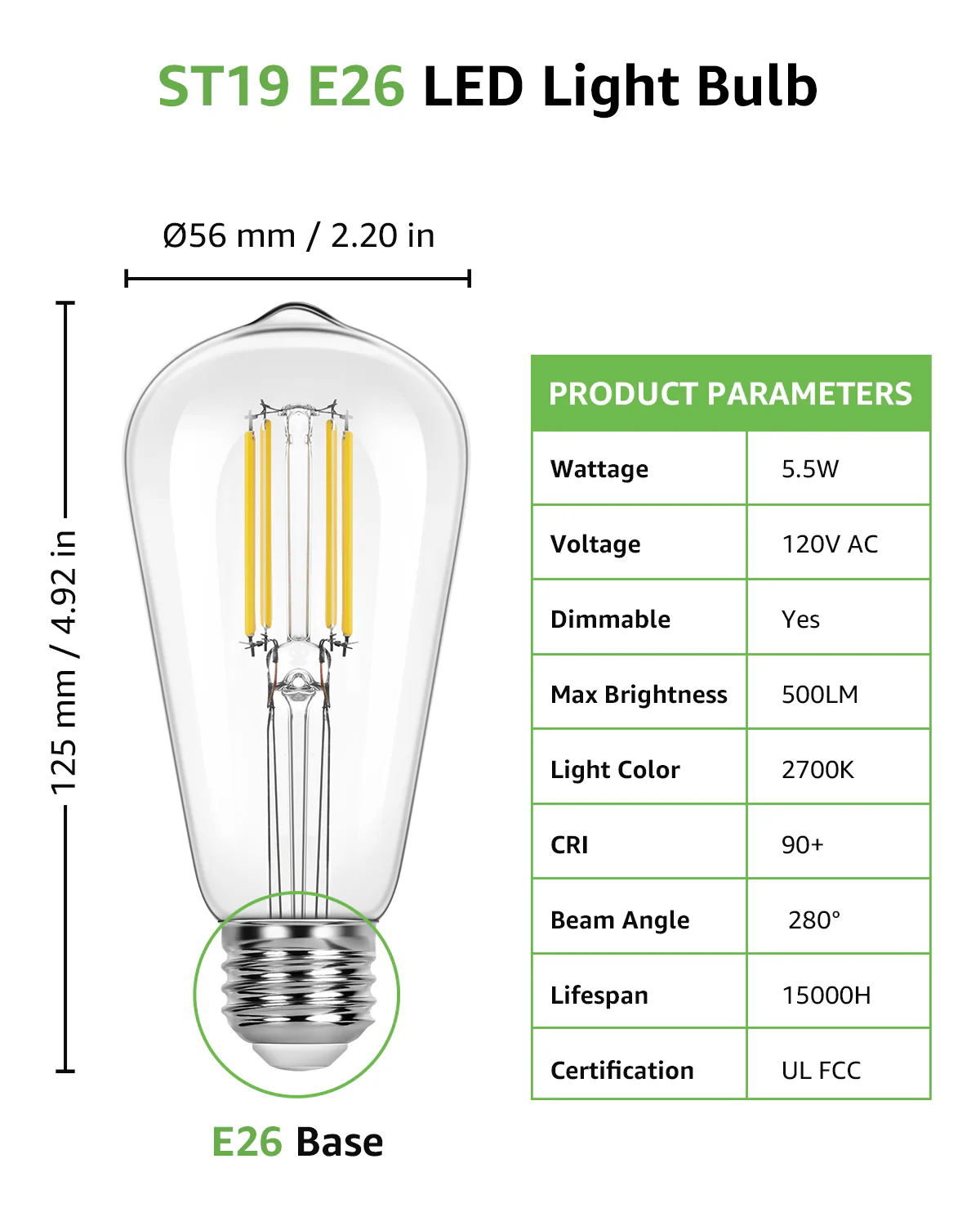 Lepro ST19 Vintage Edison LED Bulbs, Dimmable, E26 Base, 8W (60W Equivalent), 800 Lumens, 2700K Warm White, Clear Glass - Image 4