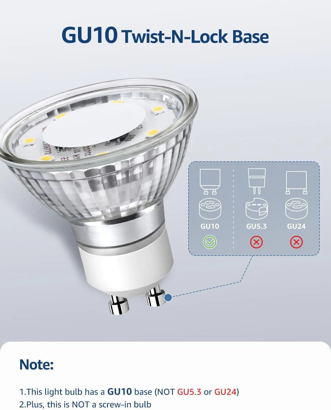 Lepro GU10 LED Light Bulbs, Non-Dimmable, 4W (35W Equivalent), 5000K Daylight, 100° Flood Beam - Image 3