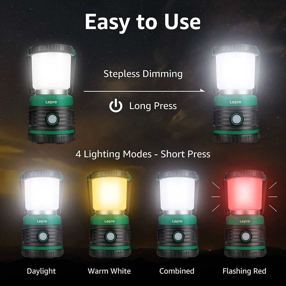 Lepro Battery Powered Camping Lantern (1500LM, Waterproof) - Image 3