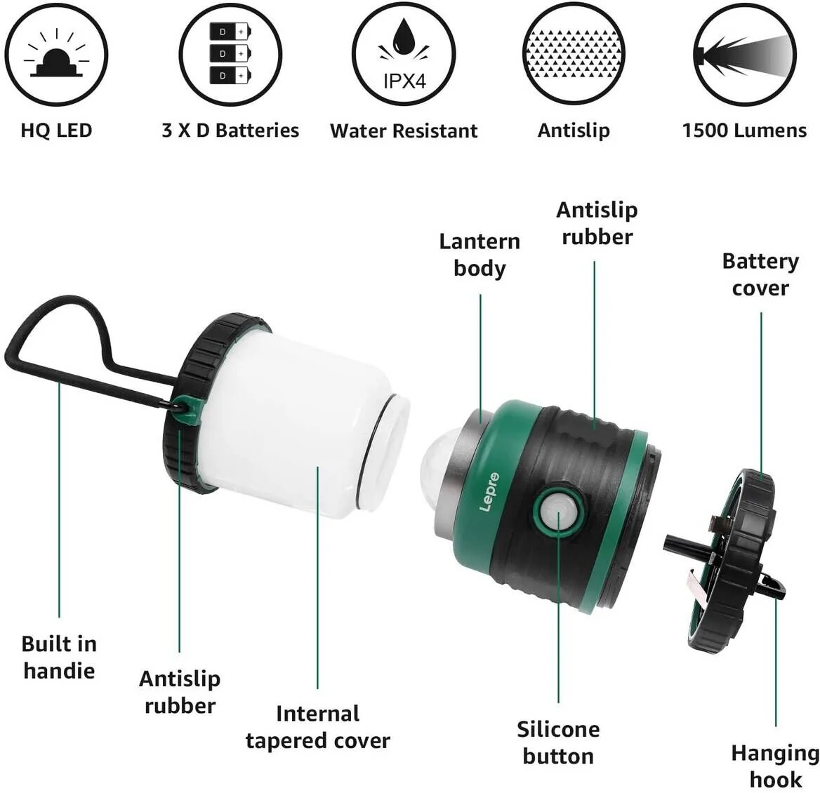 Lepro Battery Powered Camping Lantern (1500LM, Waterproof) - Image 5