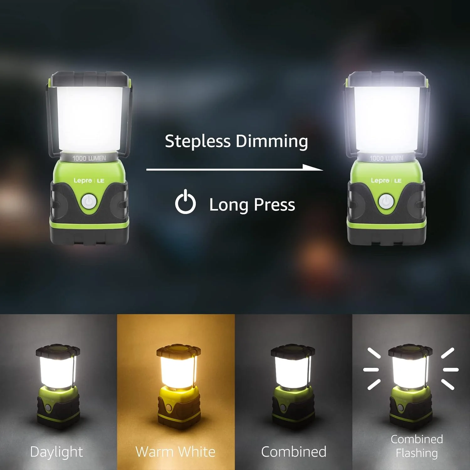 Lepro Battery Powered LED Camping Lantern (Waterproof, 1000LM, 4 Lighting Modes) - Image 3