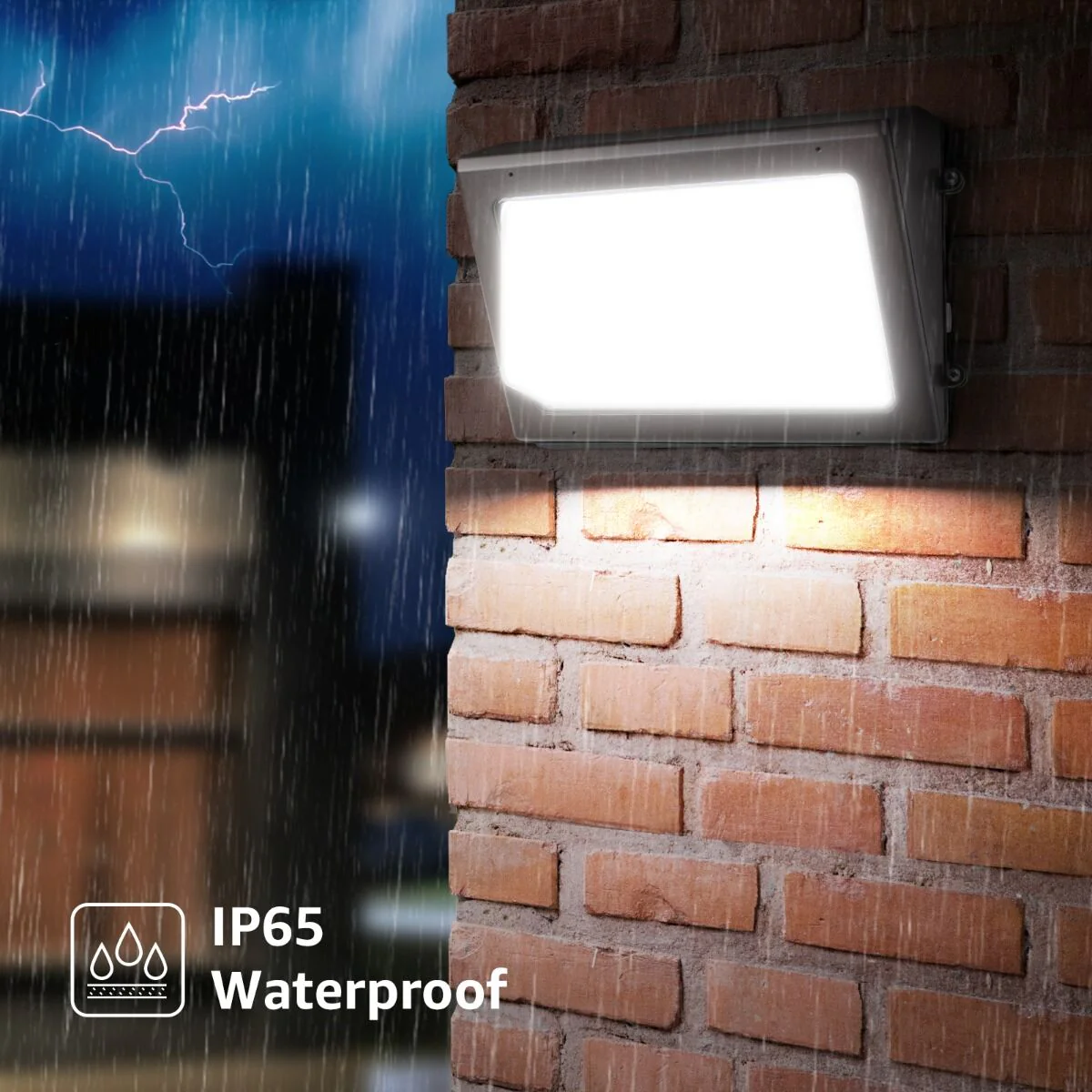 Lepro LED Wall Pack Light with Photocell (11600 Lumans, IP65 Waterproof) - Image 3