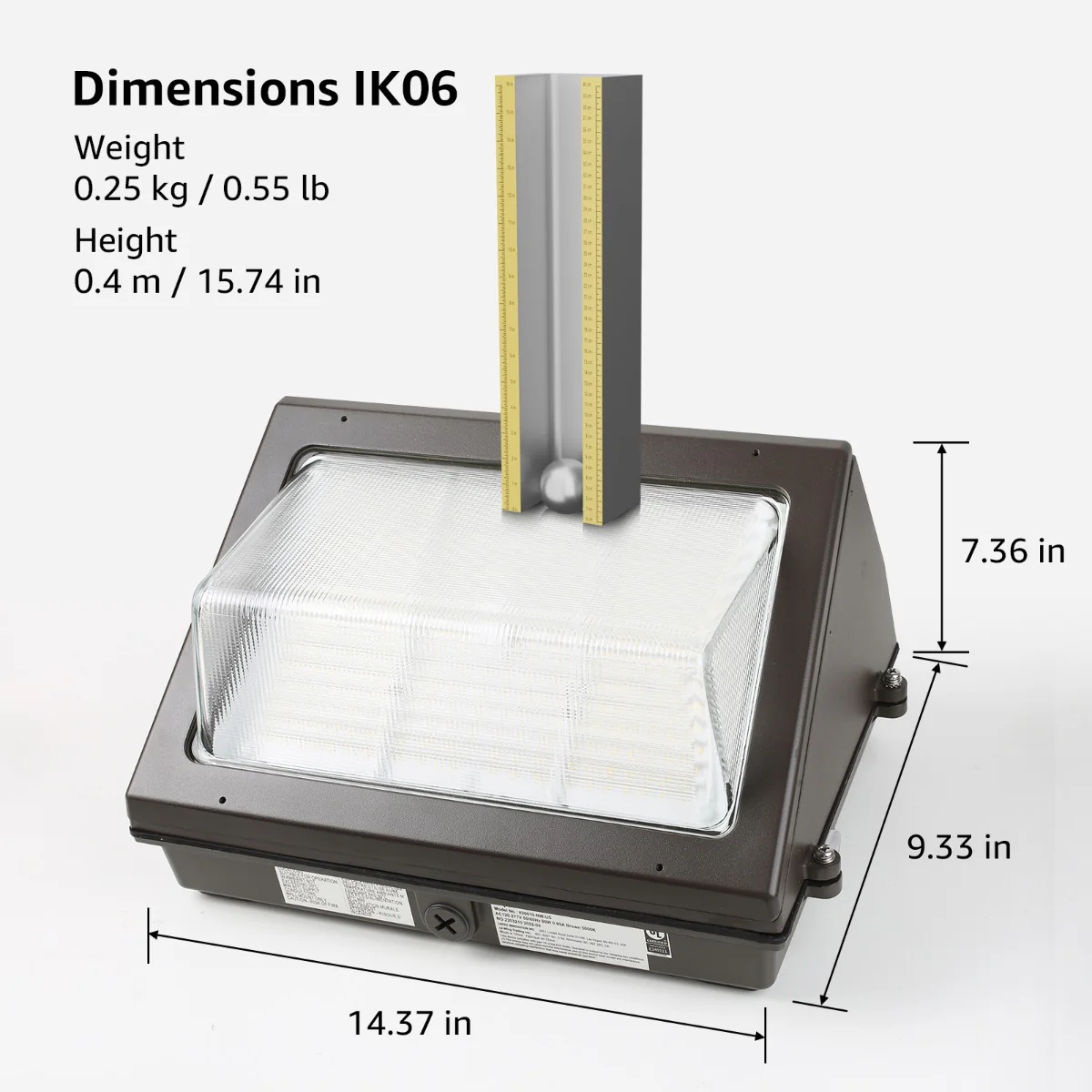 Lepro LED Wall Pack Light with Photocell (11600 Lumans, IP65 Waterproof) - Image 9