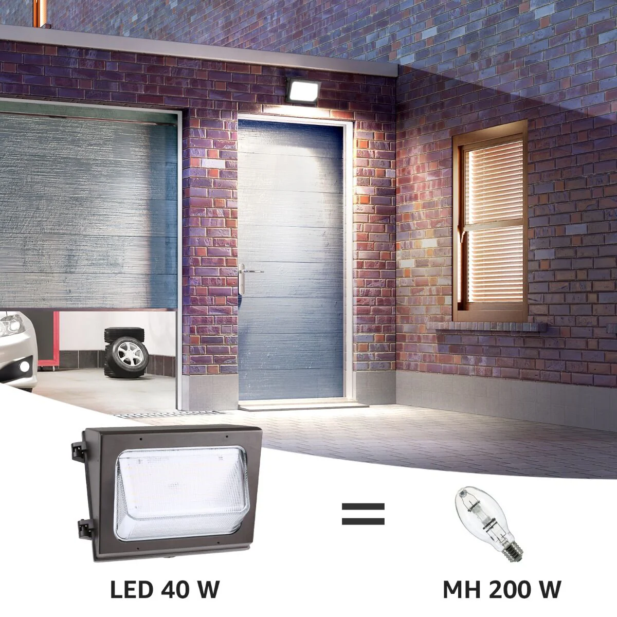 Lepro LED Wall Pack Light with Photocell (40W, 5600 Lumans, IP65 Waterproof) - Image 5