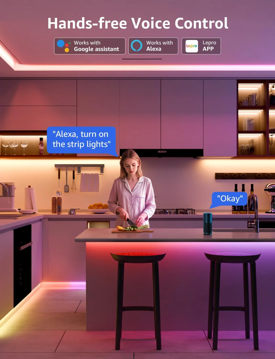 Lepro S2 Smart LED Strip Lights with AI Features (Dynamic RGB+Warm White+Daylight White) - Image 3