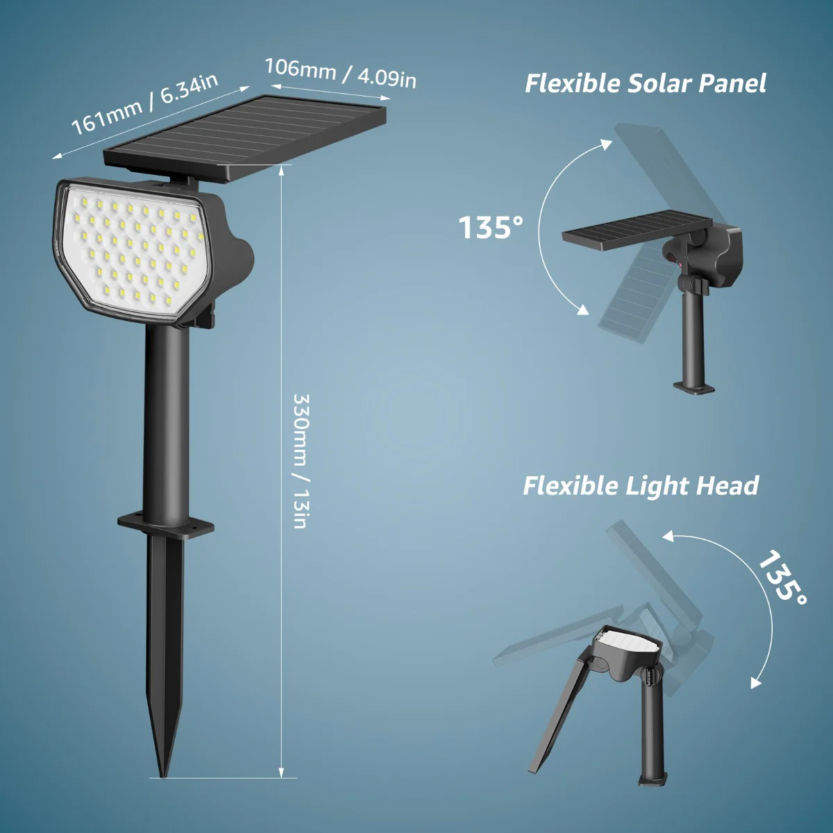 Lepro Solar Landscape Spotlights (2-Pack) - Image 4