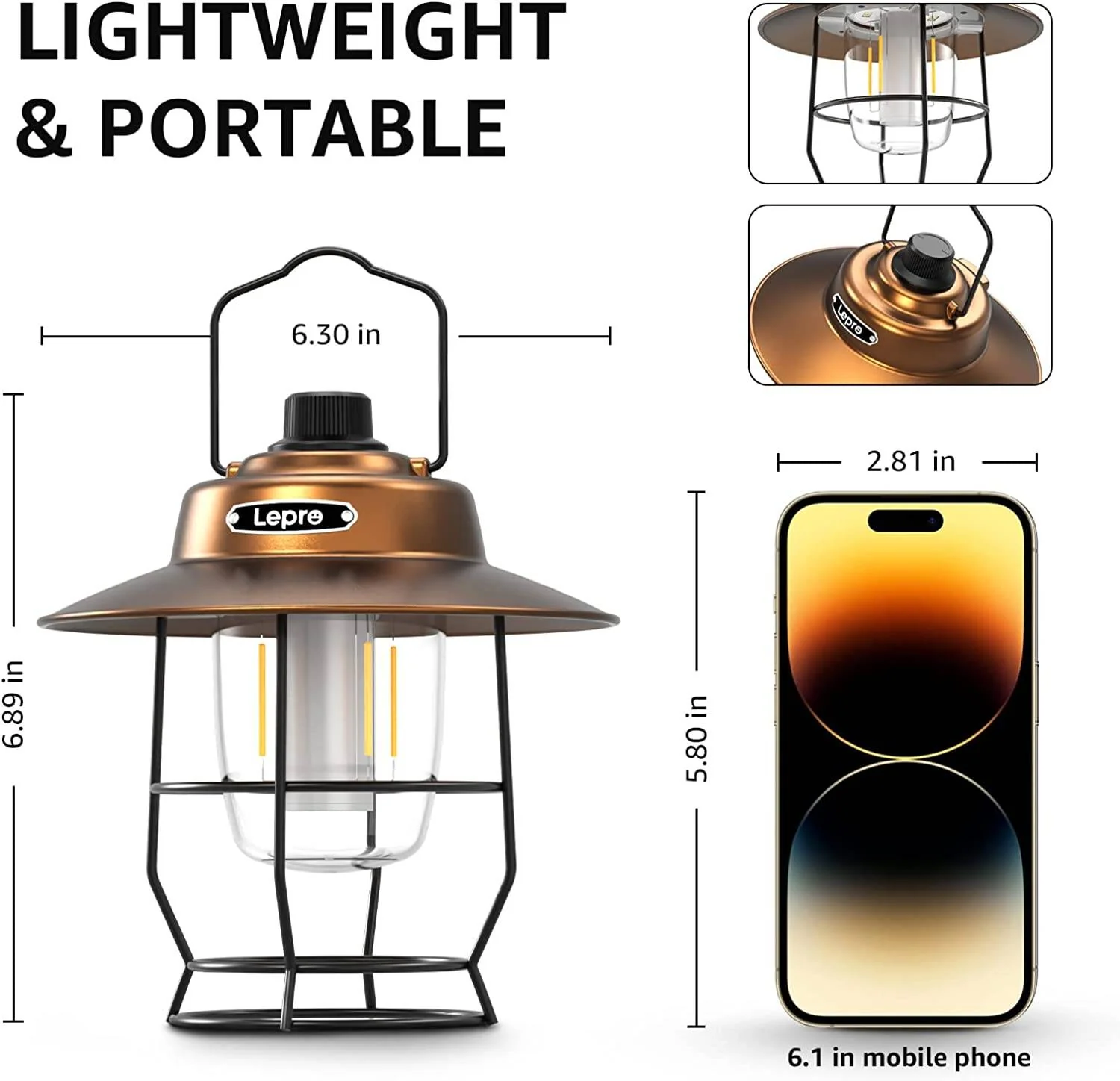 Lepro Vintage LED Camping Lantern - Image 8