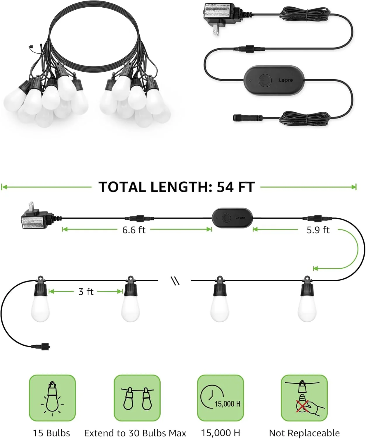 Lepro ZB1 AI-Powered Smart Outdoor String Lights - Image 4